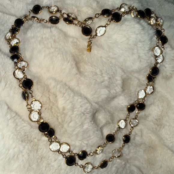 Swarovski Jewelry - Vintage Swarovski Black and Gold Necklace